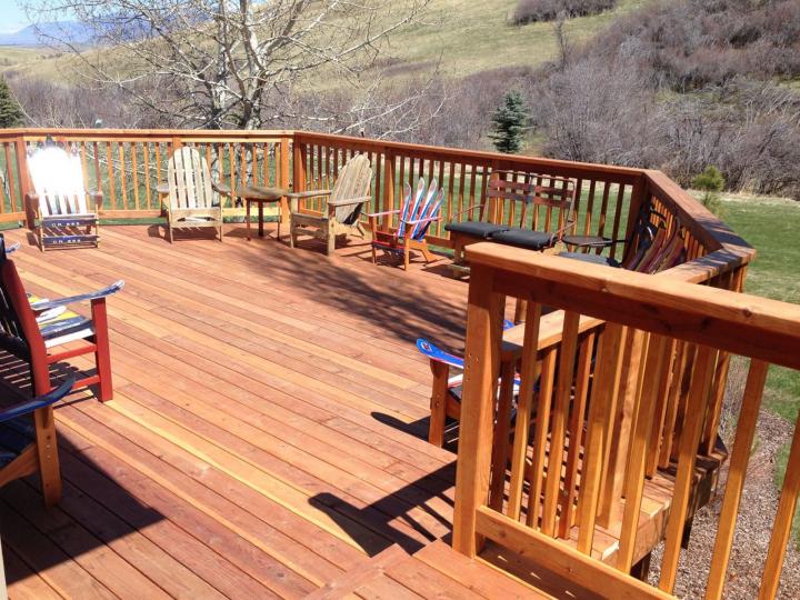 New redwood deck New redwood deck