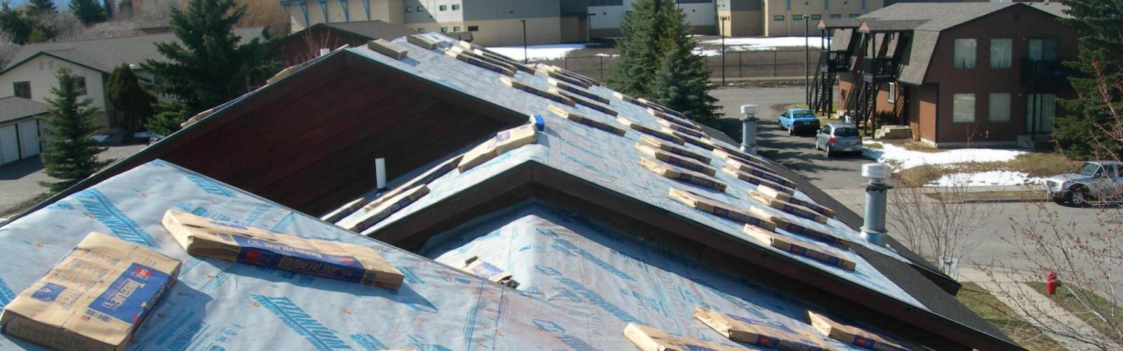 Bozeman MT re-roof dried in titanium underlyament Harmon Enterprises Constuction Inc