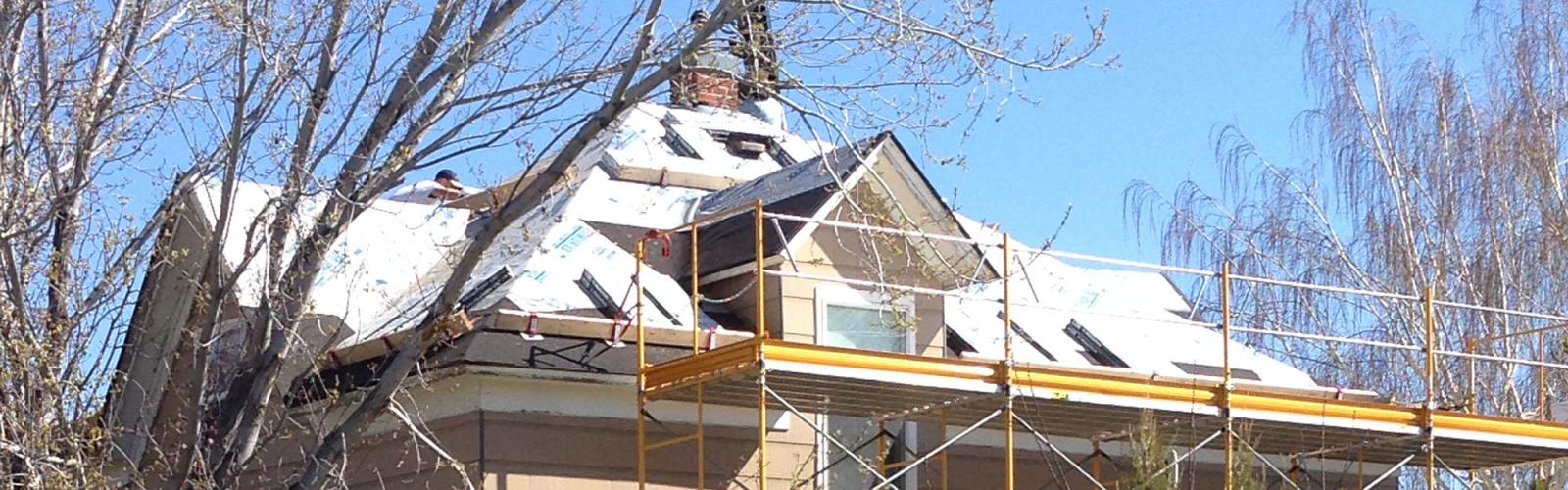 scaffold up titanium underlayment on asphault shingles stocked