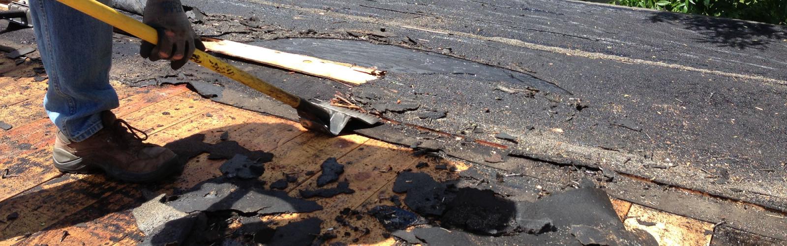 damaged tar membrane removal