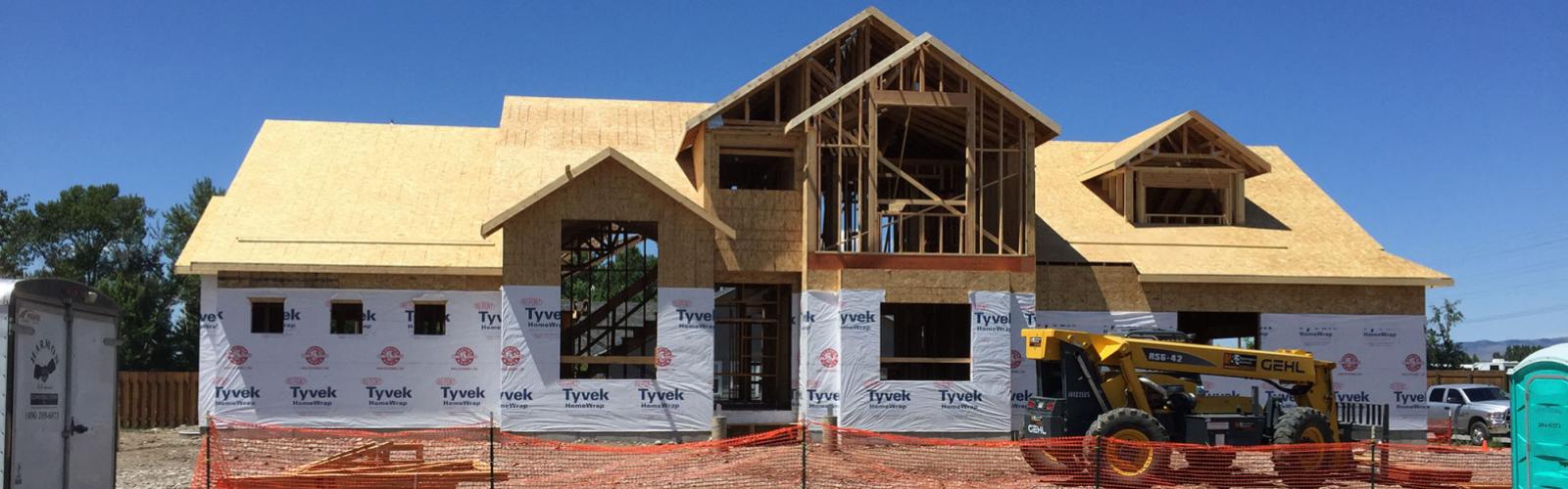 rough framing, tyvek, roof sheathing