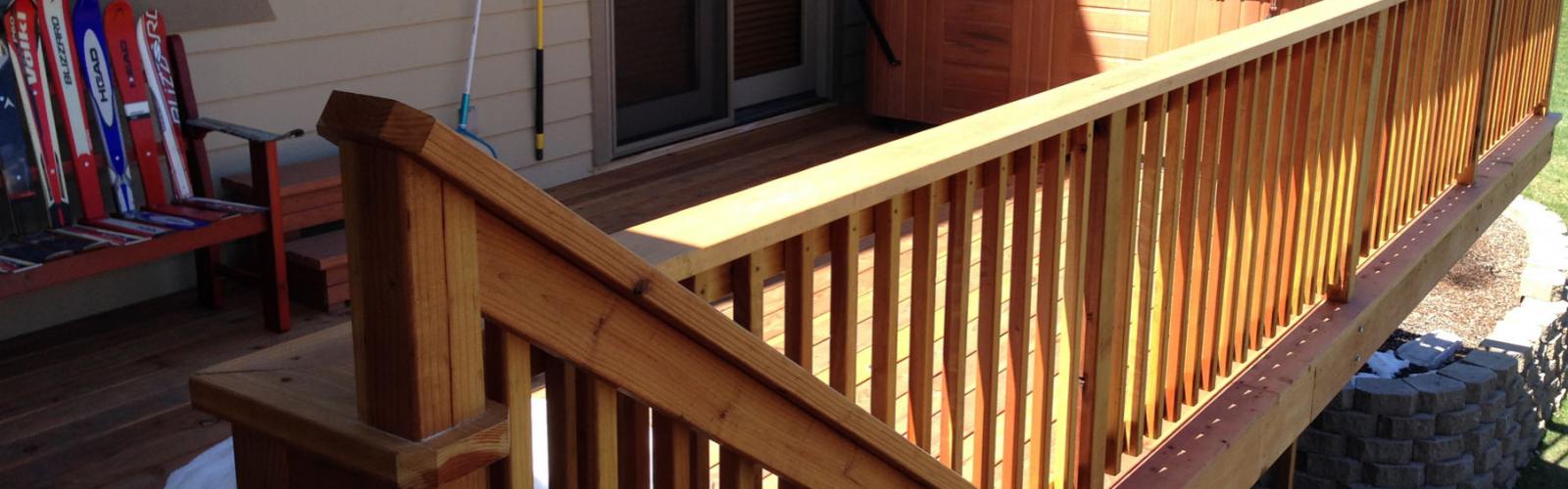 New redwood railing