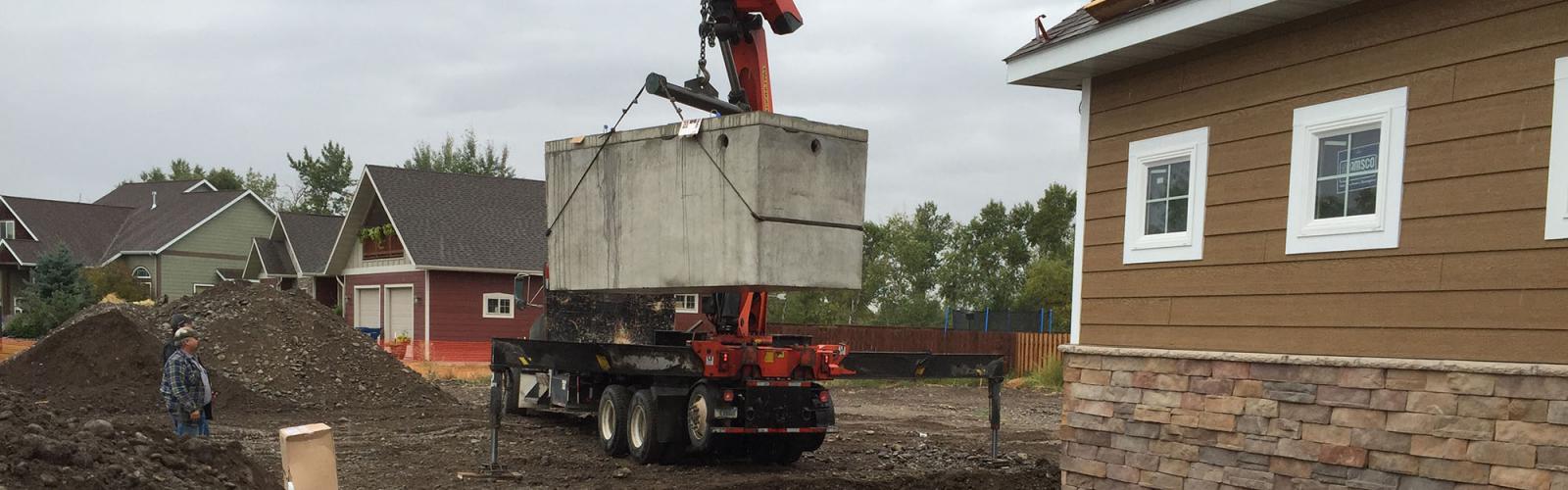 excavation, septic tank installation