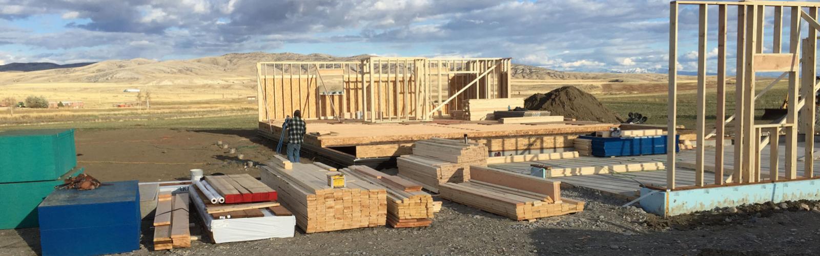 Rough framing for residence.
