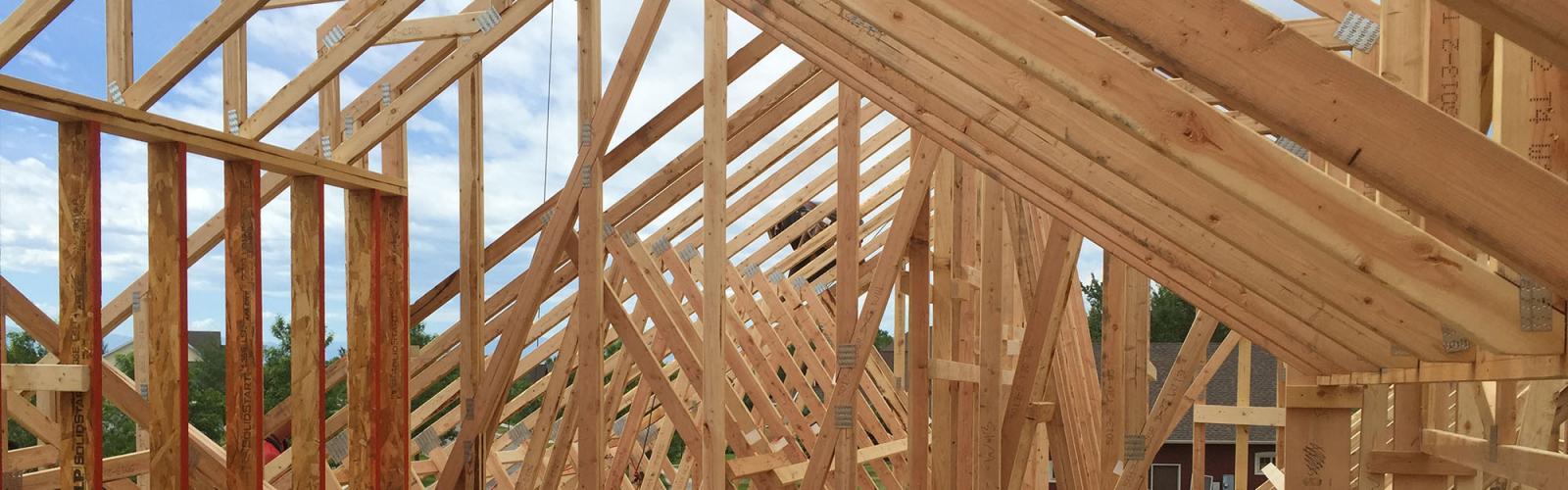 Roof trusses from second floor