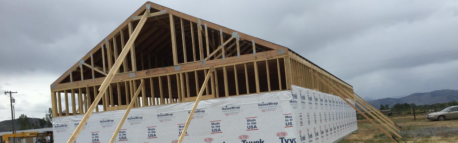 Rough framing shop building