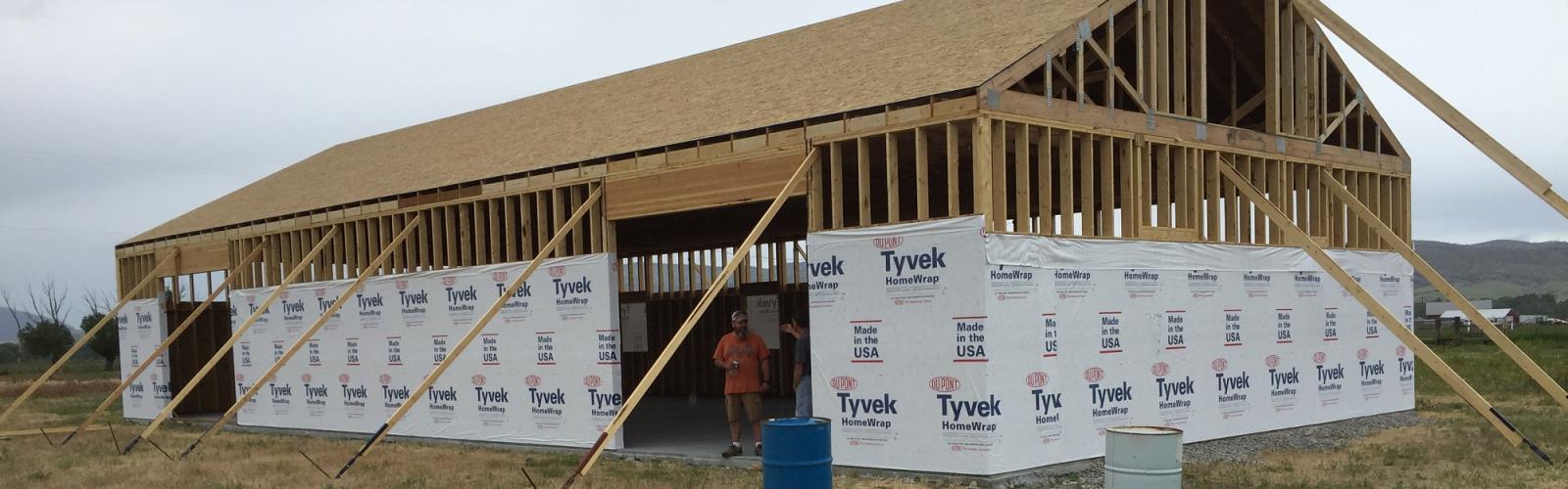 Rough frame pole barn