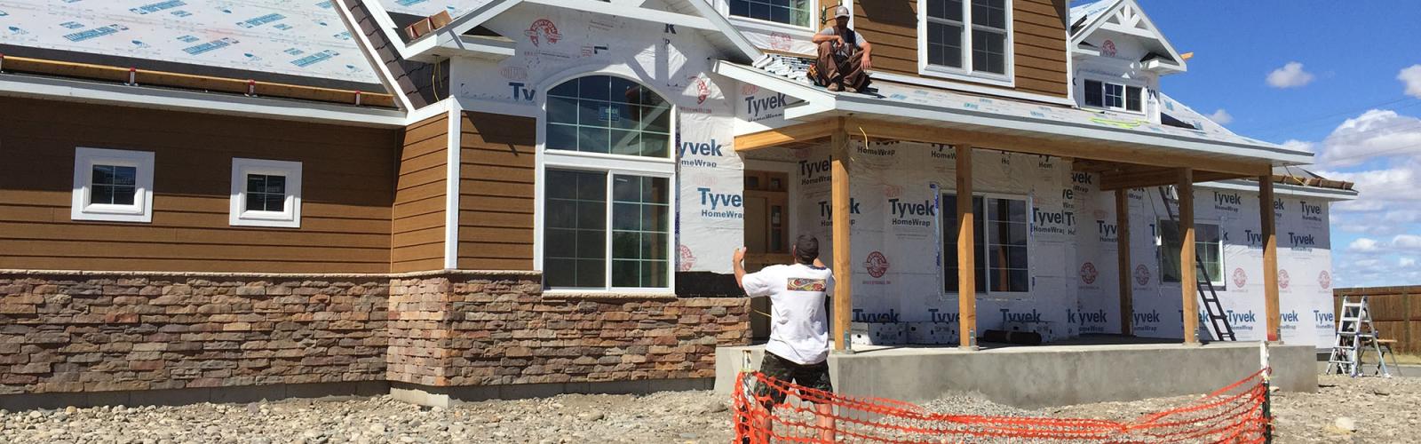 siding tyvek front porch deck