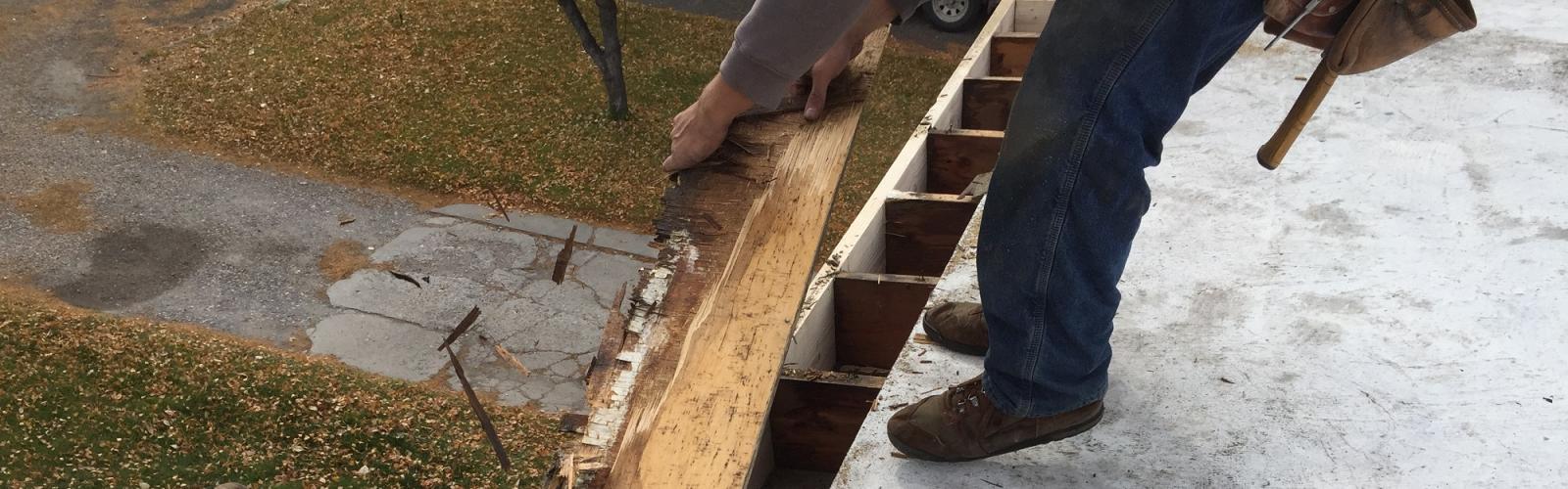 water damaged roof repair