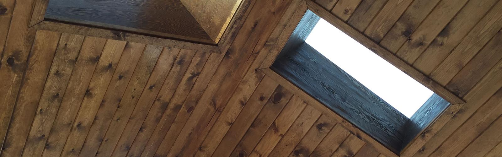 skylights on back covered deck t&g soffit