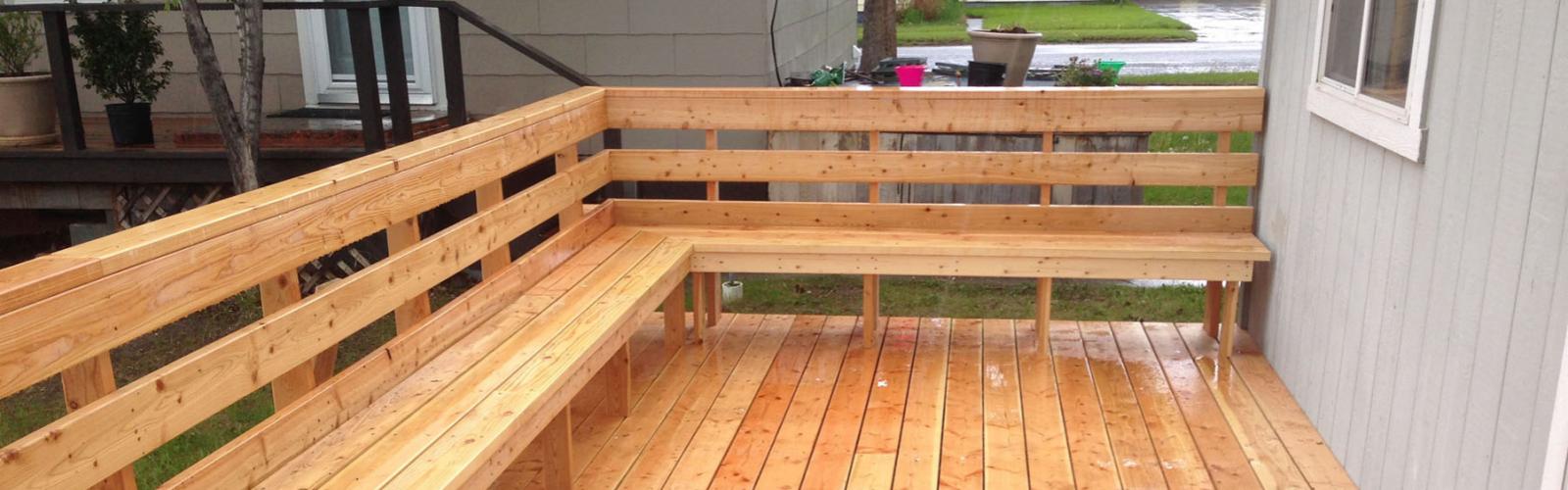 New deck with built in benches