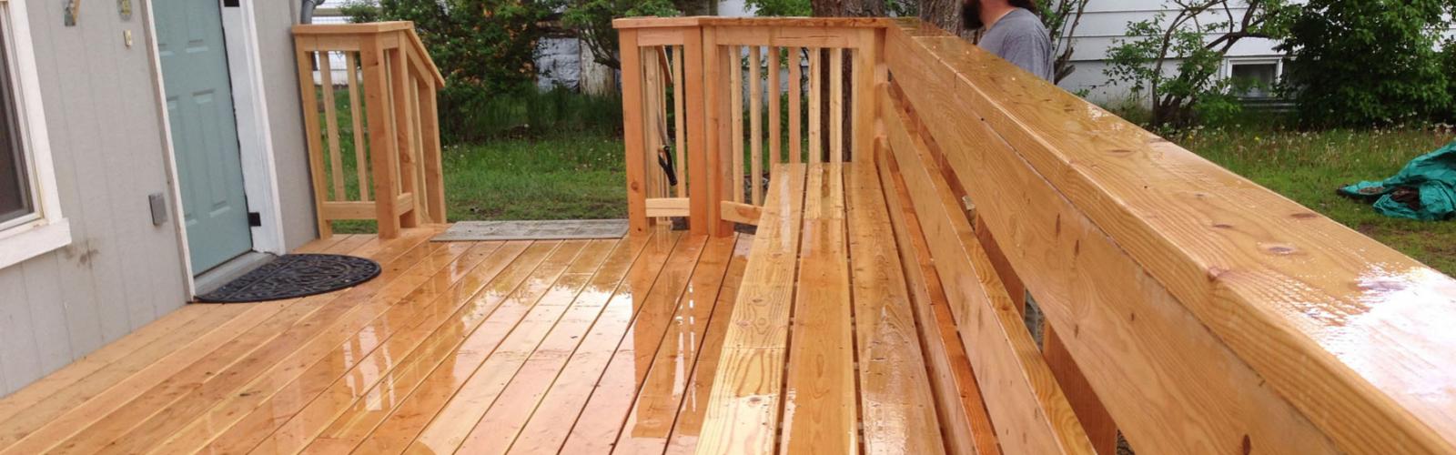 New deck with built in benches